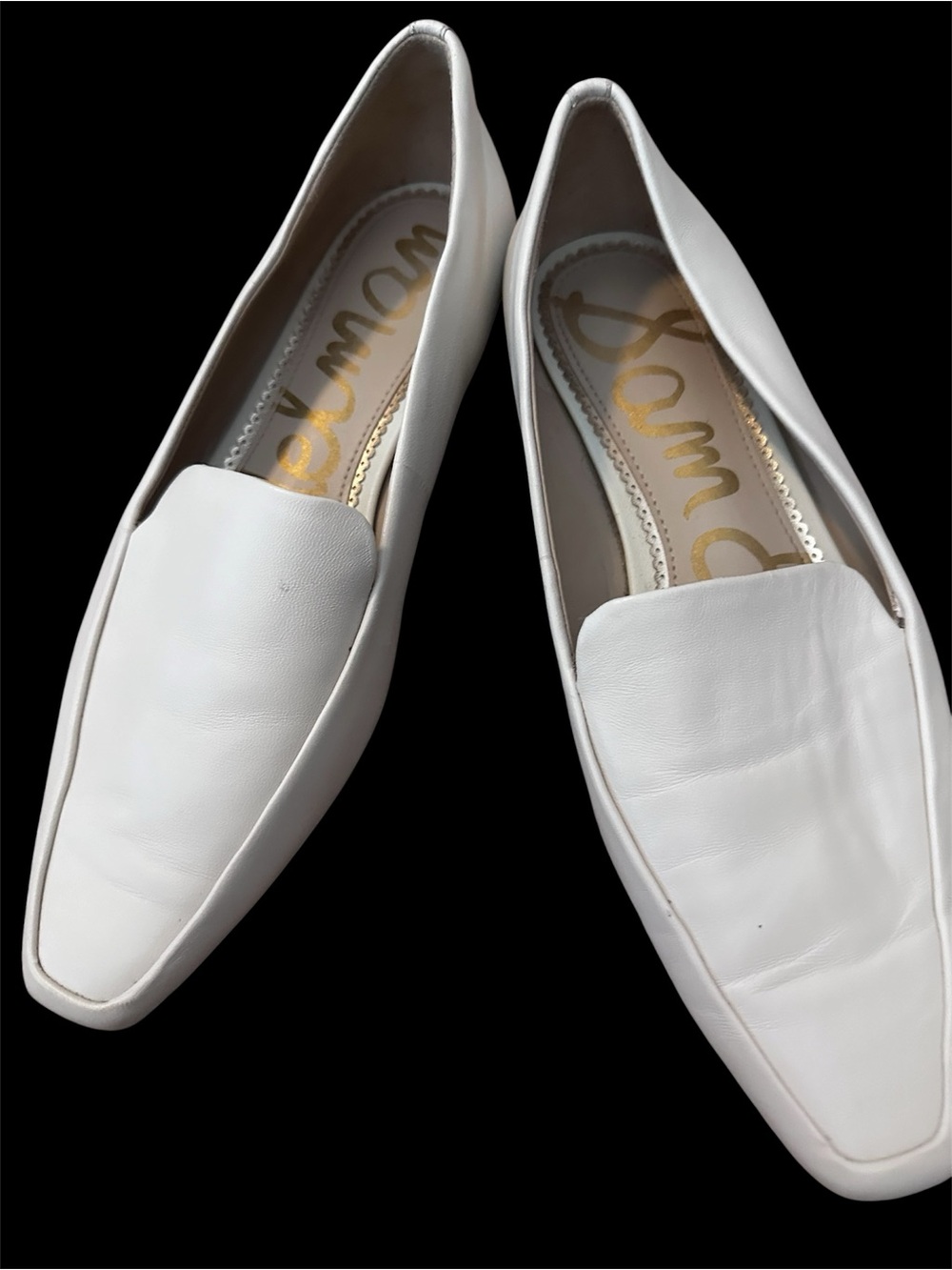 Sam Edelman White Leather Loafers Size 8